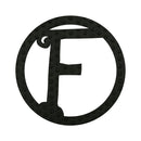 10" Pin-On Black Embossed Felt Monogram Letter F