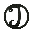 10" Pin-On Black Embossed Felt Monogram Letter J