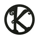 10" Pin-On Black Embossed Felt Monogram Letter K
