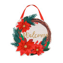 Poinsettia Welcome Wreath Door Decor