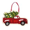 Christmas Tree Truck Hooked Door Decor