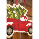 Christmas Tree Truck Hooked Door Decor,2dhp1606