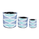 Oasis Blue Round Fabric Planters