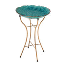 16" Ceramic Bird Bath w/Stand, Botanicals
