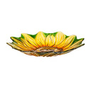 18" Hand Painted and Embossed Shaped Bird Bath, Sunflower,2gb7019