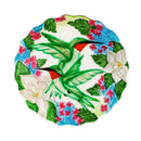 18"Hand Painted and Embossed Glass Shaped Bird Bath, Hummingbird Bouquets