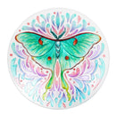 18" Luna Moth Glass Bird Bath