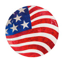 18" Glass Bird Bath, American Flag,2gb745