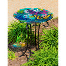 16" Glass Birdbath w/ Stand, Bountiful Butterfly,2gb749