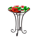 16" Glass Birdbath w/ Stand, Hummingbird,2gb750
