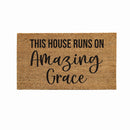 This House runs on Amazing Grace Coir Mat