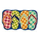 Plaid Flip Flops Shaped Coir Mat