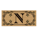 Monogram Flocked Sassafras Coir Switch Mat, Letter N,2rmc1288sn
