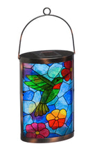 Solar Lantern, Tiffany Inspired Hummingbird