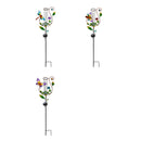 36.25"H Twinkling Light Solar Rain Gauge Garden Stake, 3 Asst, Butterfly/ Dragonfly/Bee,2sp6194