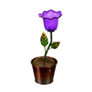 12.5"H Secret Solar Acrylic Flower Statuary, Purple