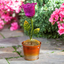 12.5"H Secret Solar Acrylic Flower Statuary, Purple,2sp6210