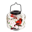 Solar Glass Lantern with Carindal Dogwood Art