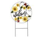 34.25"H Solar Welcome Garden Sign, Sunflowers