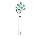36"H Solar Peacock Thermometer Stake