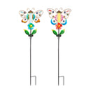 36"H Solar Drip Light Garden Stake, Butterfly, 2 Asst