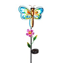 36"H Solar Neon Color Lights Garden Stake, Dragonfly and Butterfly, 2 Asst,2sp7253