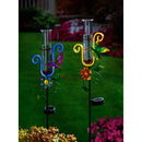 37"H Solar Neon Color Lights Rain Gauge Garden Stake, 2 Asst,2sp7257
