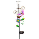 37"H Solar Neon Color Lights Rain Gauge Garden Stake, 2 Asst,2sp7257