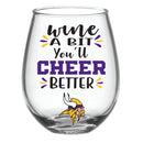 Minnesota Vikings, 17oz Boxed Stemless Wine