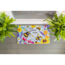 Bright Flowers and Bumblebees Embossed Floor Mat,41em2569