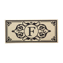 Cambridge Monogram Burlap Sassafras Switch Mat, Letter F