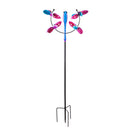 76.25"H Flying Dragonfly Wind Spinner, Pink and Blue
