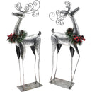 40"H Silver Whimsy Reindeer with Artificial Wreath, 2 ASST,47m2748
