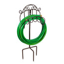 Wrought Iron Hose Holder with Ground Stake - Gunmetal,47m3013