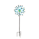 75"H Wind Spinner, Blue and Purple Calla Lilies