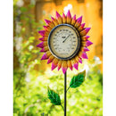 37.75"H Thermometer Pink Petals Garden Stake,47m3099