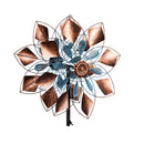 Wind Spinner Topper, Copper and Turquoise Blooms,7.75"x14"x15.75"inches