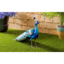 Metal Peacock Garden Statuary, 34.25"x12.2"x23.82"inches