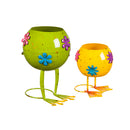 Metal planter, Duck Feet/Frog Feet, Set of 2