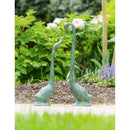 24"H Verdigris Goose Garden Statuary, Set of 2, 8"x4"x24"inches