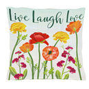 Live Laugh Love Floral Interchangeable Pillow Cover