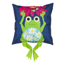Welcome Friends Frog Dangling Legs 18" Interchangeable Pillow Cover