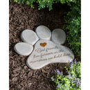 11" Paw Shaped Pet Memorial Garden Stone, Best Friends Live Forever,84g2961