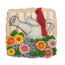 11" Garden Stone, Cardinal and Watering Can in Florals