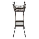 Two-Shelf Cast Iron Plant Stand with Birds,8f00420