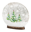 Glass Hand Painted Christmas Trees LED Disc Globe,8led177