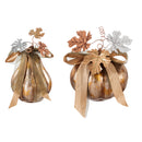 Glass LED Pumpkin Tabletop Decor, 3 Assorted