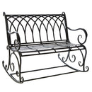 Black Rocking Garden Bench