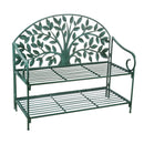 Tree of Life Metal Garden Storage Bench