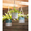 Painted Metal Hanging Planters, Set of 3